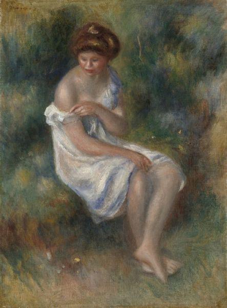 Pierre Auguste Renoir Seated Girl in Landscape oil painting image